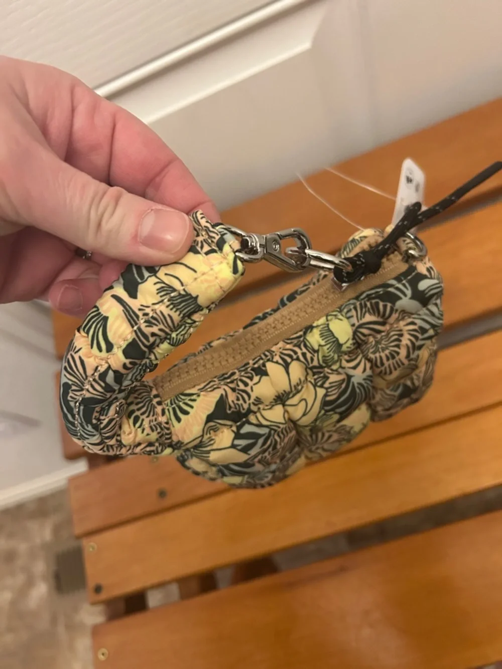 NWT Free People Movement Floral Quilted Mini Pouch Bag - Yellow/Green/Blue - Picture 4 of 7